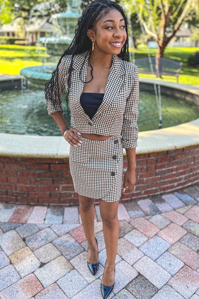Gingham tulip sales skirt