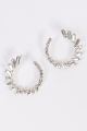 Crystal baguette stone hoop earrings Silver