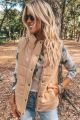 Terry Puffer Vest Taupe