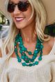 Beaded Statement Necklace Forest Green