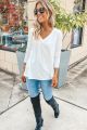 Modal Long Sleeve V-Neck Tee Off White