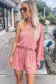 One Shoulder Romper Mauve