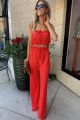 Wide Leg Pant Red