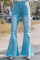 Bell Bottoms Stretchy Jeans Light Blue