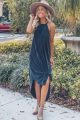 Halter Neckline Draping Maxi Black