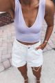 V-neck Crop Top Tank Lavender