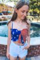 Stars & Stripes  Crop Top Red