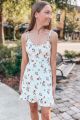 Floral Dress With Tie Straps