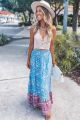 Print Maxi Skirt Blue