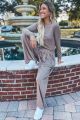 Lux Long Sleeve Crop Top Taupe
