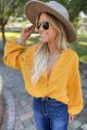 Button Detail Blouse Mustard