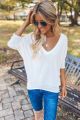 Knit Dolman Top Off White