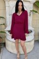 Ruffled Hem Dress Wine