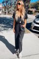 V-Neck Jumpsuit Black