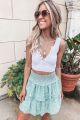 Floral Ruffle Skirt Sage