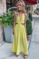 Cut Out Maxi Dress Yellow