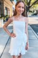 Ruffle Wrap Dress Off White