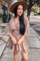 V-Neck Smocked Waist Dress Rose