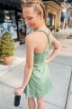 Macrame Racerback Dress Green