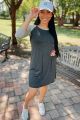 Baseball Sleeve Dress Grey