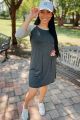 Baseball Sleeve Dress Grey