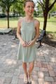 Round Hem Shift Dress Sage