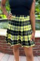 Pleated Plaid Skirt Yellow