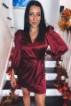 Satin Wrap Dress Burgundy