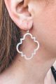 Geo Leaf Earrings Silver