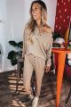Waffle Knit Lounge Pants Camel