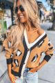Leopard Cardigan Camel
