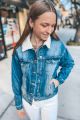 Sherpa Denim Jacket Blue