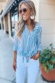 Striped Blouse Blue