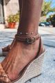 Beaded Anklet Tan