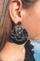 Raffia Earrings Black