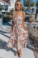 Smocked Top Floral Maxi Off White