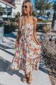 Smocked Top Floral Maxi Off White