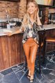 Vegan Leather Leggings Camel