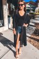 Crochet Kimono Black