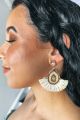 Stone & Feathered Earring