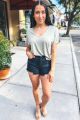 Distressed Denim Shorts Black