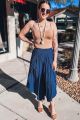 Split Leg Pants Blue