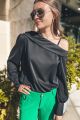 One Shoulder Blouse Black