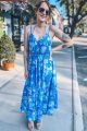 Floral Midi Dress Blue