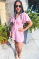 Tie Front Romper Pink