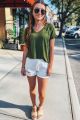 Distressed Shorts White