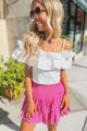 Ruffle Crop Top White
