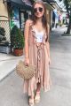 Cascading Ruffle Vest Khaki