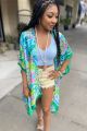 Silky Kimono Vest Green