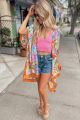 Silky Kimono Vest Orange